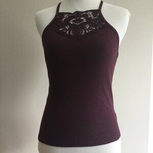 Aeropostale maroon racer-back stretch knit tank, Medium, LN